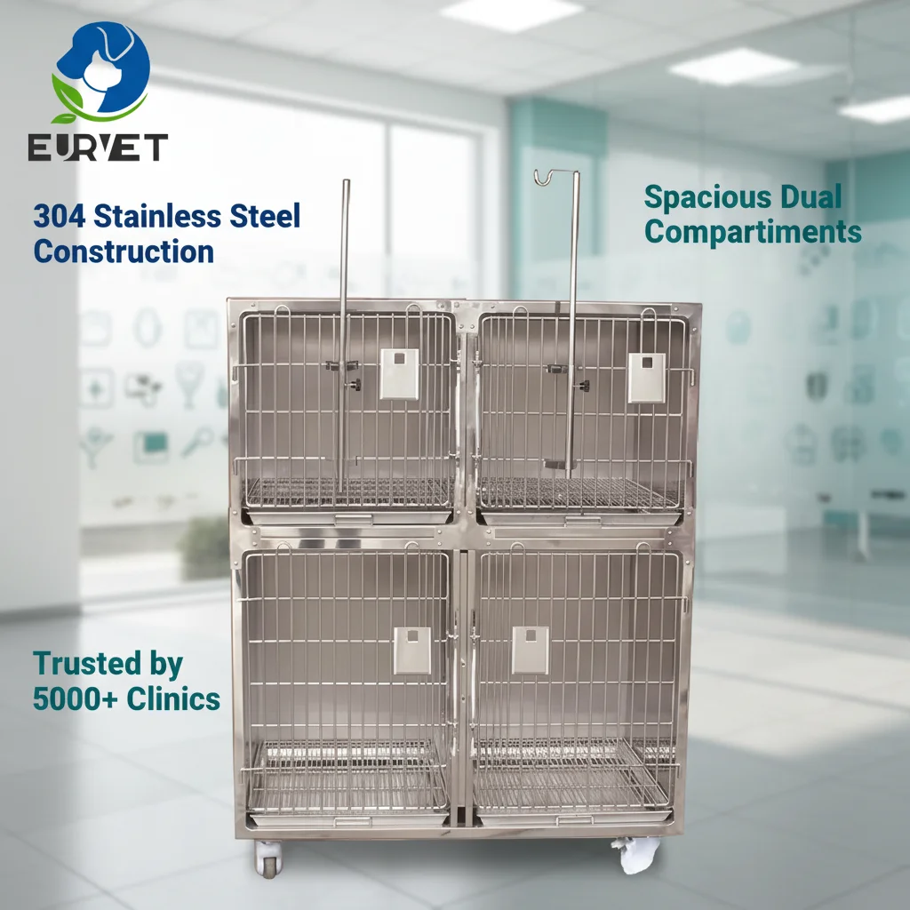 EUR VET Veterinary Equipment Stainless Steel Dog Kennel Pet Multifunctional Composite Cage Cat Cage Indoor
