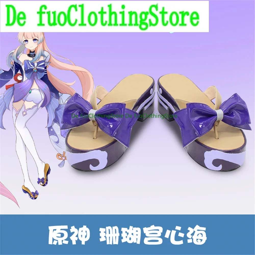 

Defuo Genshin Impact Sangonomiya Kokomi Cosplay Game Anime Game Role-playing Halloween Party Props Shoes Boots