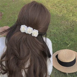 Camellia Hair Clips Pure White Headband Wedding Hairpin Ponytail Hair Holder Hair Accessories For Women