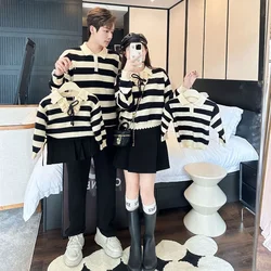 Father Son Sweater Mother Daughter Matching Skirt Family Autumn Winter Knitted Women Sleeve Jumper Tops Baby Polo Shirts Clothes