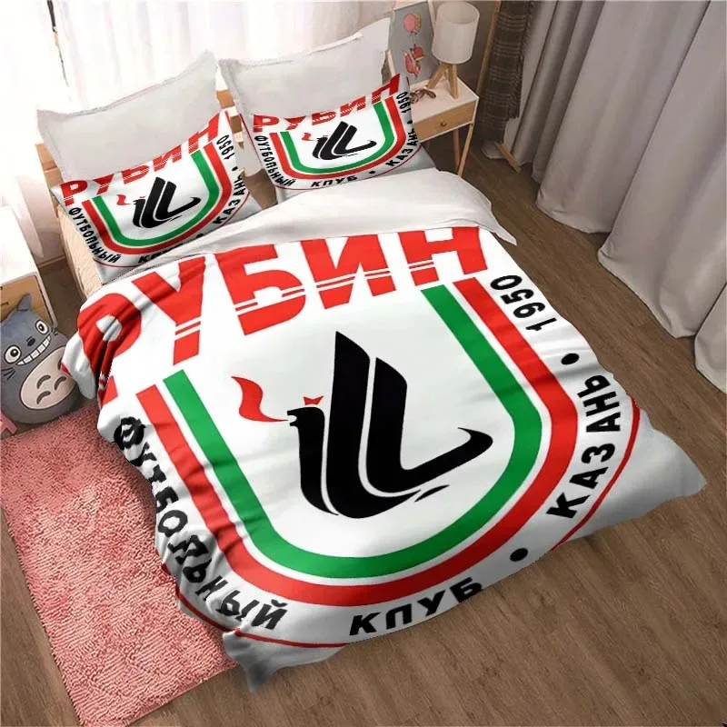 

FC Rubin Kazan Quilt Cover Set, Russian Bedding Set Football Sports Printed Luxury Microfiber Polyester Quilt Cover Cover with