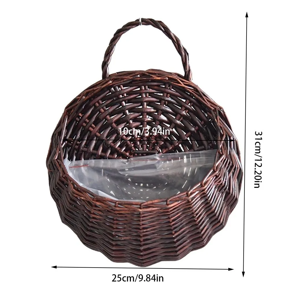 

Новая настенная плетеная корзина для цветов ручной работы, декоративное украшение для сада