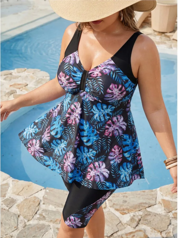

Plus Size High Waist Bikini Women's Push Up Large Size Swimsuit 2026 Summer Mujer Big Size Tummy Control Swimwear Bikini Sets