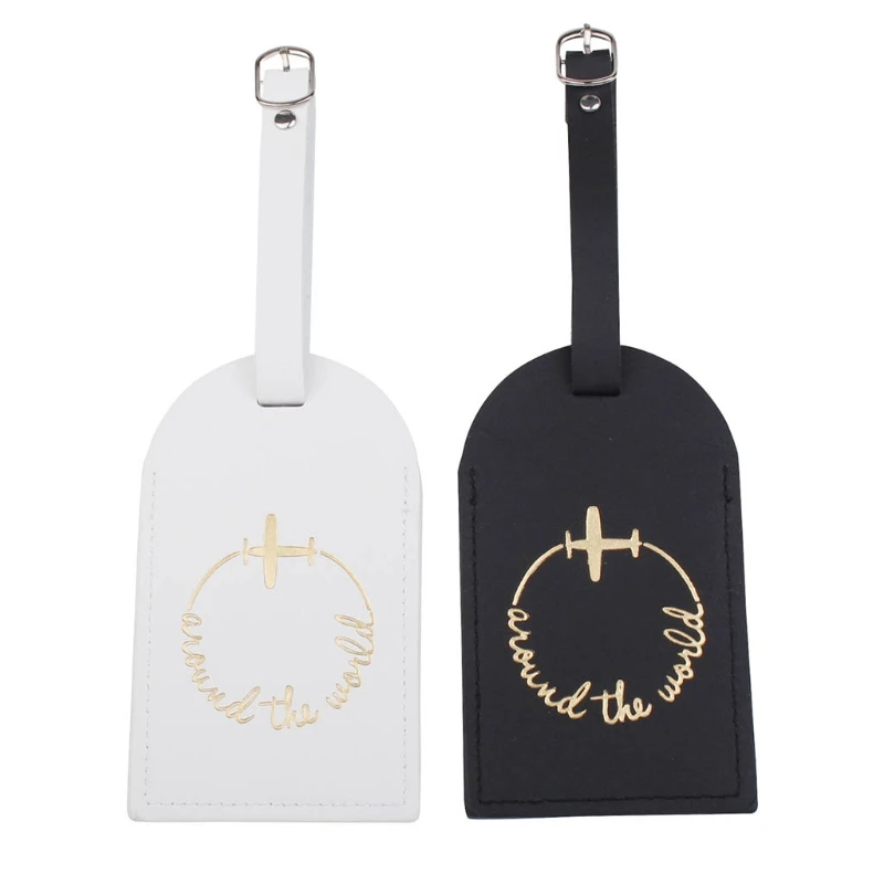 

PU Leahter Luggage Tags Privacy for Protection Name Phone Address Travel Bag Labels Suitcase Tag for Women Men E74B