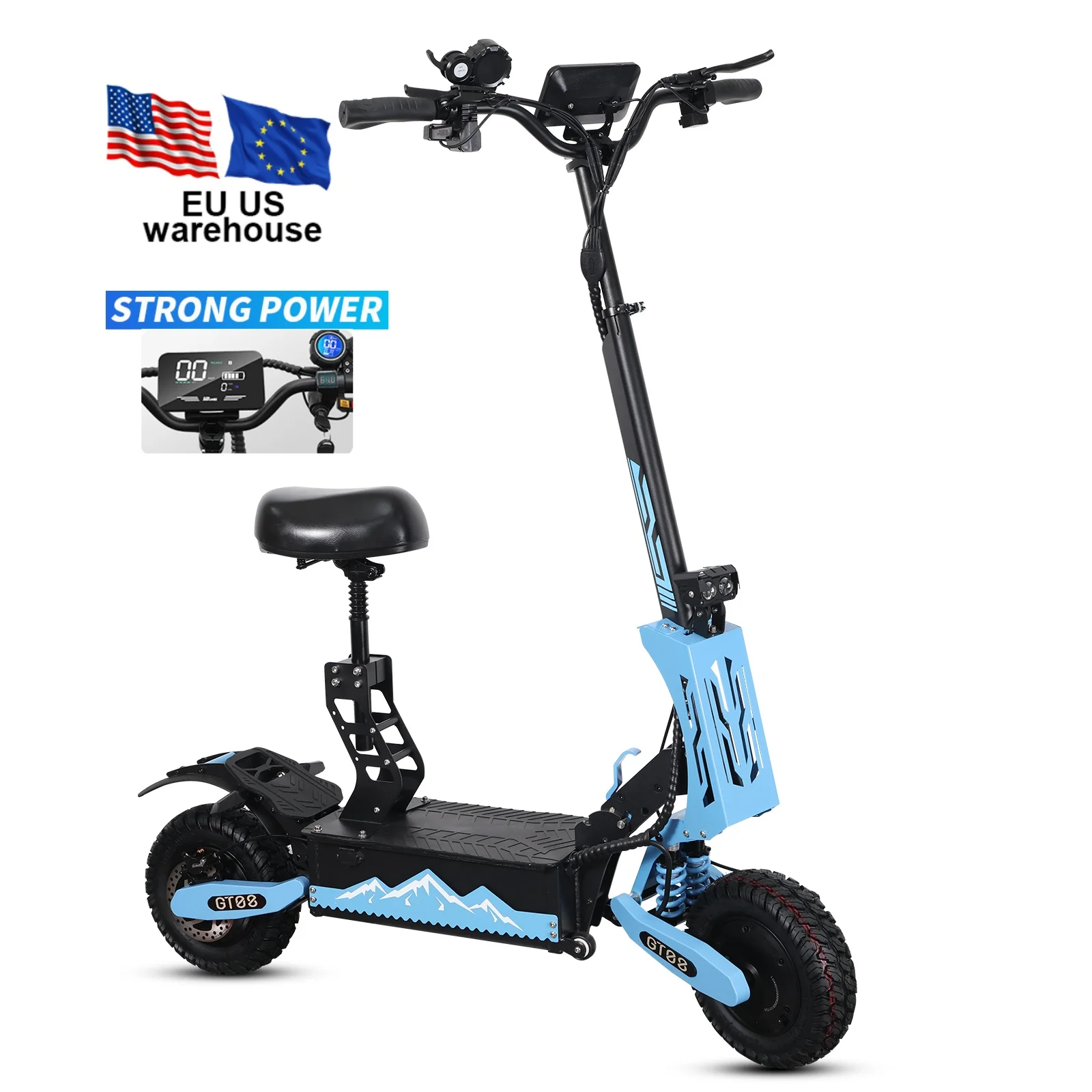 

STLF Factory Wholesale 5600w Fast Speed Electric Scooter Fold Scooter GT08 2 Wheels 11 Inch off Road Tire Adult Escooter Manufac