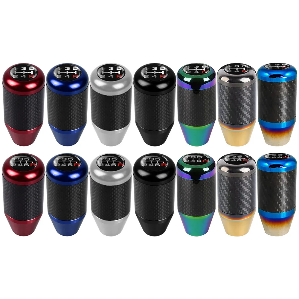 

Автомобильная ручка переключения передач из углеродного волокна с шариковой полосой AT MT, рычаг переключения передач, автомобильные аксессуары, пригодные для Honda Toyota Nissan Mitsubishi