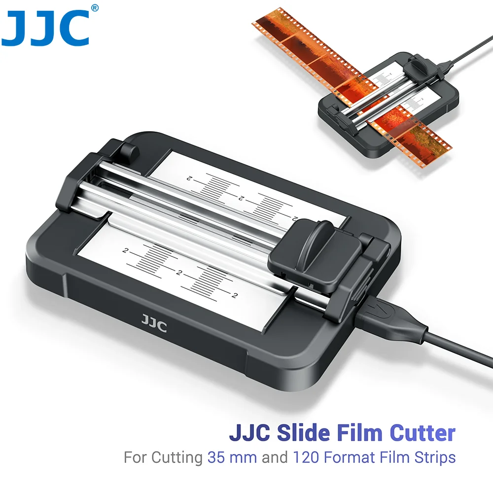 JJC Negative Slide Film Cutter for 35mm 120 Format Film Strip 35mm Film Trimmer with 11-Level Brightness Adjustable Backlight