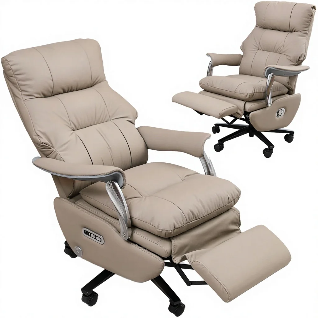 & Modern Style PU Leather Executive Office Chair Power Adjustable Headrest Steel Aluminium Frame Height Adjustable Lift for