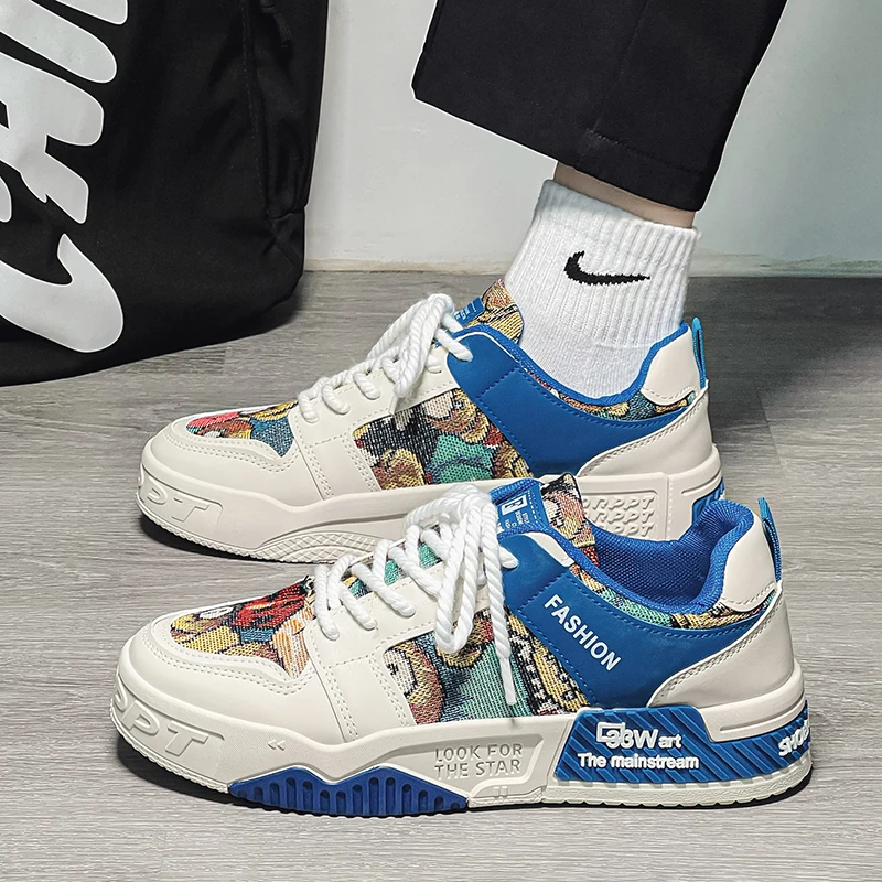 Autumn 2025 Men's White Chunky Sneakers - Breathable Minimalist Design, Student-Friendly & Instagram Popular