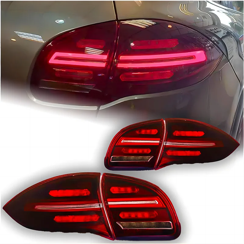 Pair Red Color Upgraded Tail Lights Assembly For Porsche Cayenne 958 2011-2014 Rear Lamps Taillights