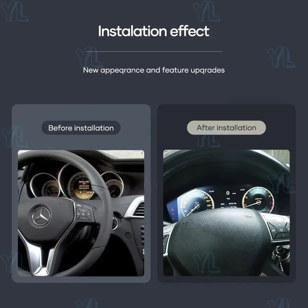 Panel Instrumen Digital Mobil Untuk Mercedes Benz E w212 (2014-2015) LCD Speedometer Dashboard Player Sistem Linux