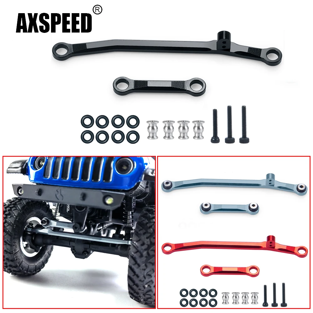 AXSPEED CNC Metal Steering Linkage Link Rod Parts for Axial SCX24 AXI90081 AXI00002 1/24 RC Crawler Car Truck Accessories