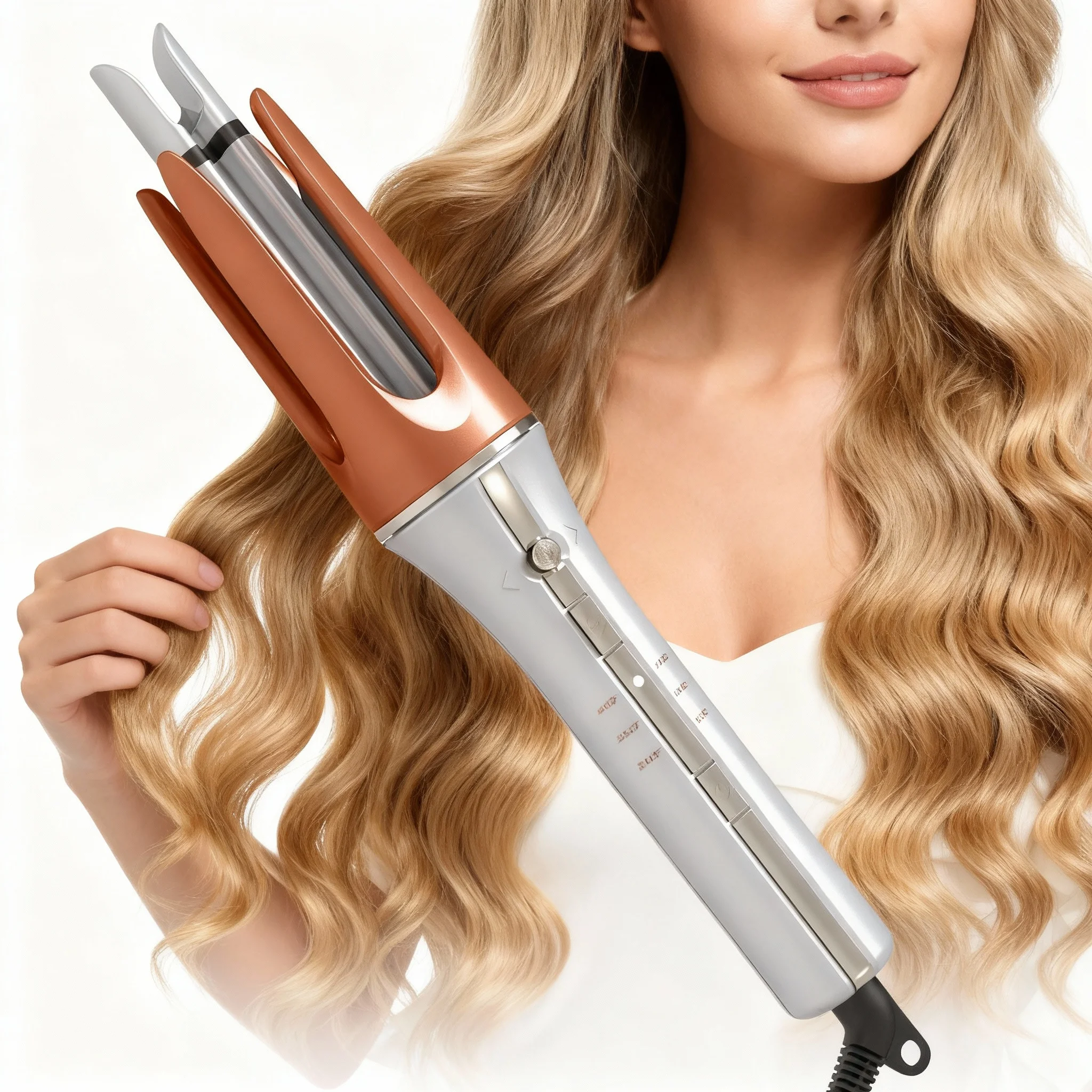 

Auto Rotating Hair Curler 3 grades temperature Ceramic Fast Heat Constant Temperature Styling Hair Curler 33mm Wave Curling Iron