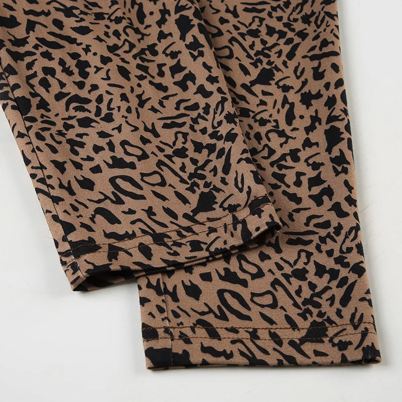 Y2k Gyaru Leopard Women¡¯s Long Pants Slim Fit Sexy Rave Trousers All-Match American Retro Fashion Trendy Clothes