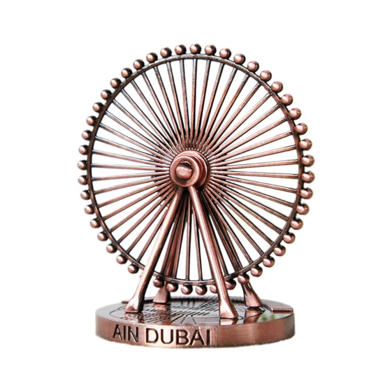 Dubai Ferris Wheel Model Ornament Rotating Metal Ferris Wheel Statue Sculpture Desktops Photography Home Decorations