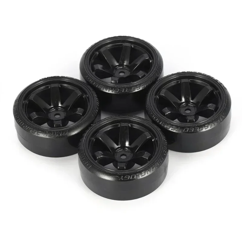 4 pçs 60mm 1/10 rc carro pneu de plástico duro aro roda conjunto para rc drift carro kyosho mst yokomo hsp tamiya ds5 wltoys usukani peças