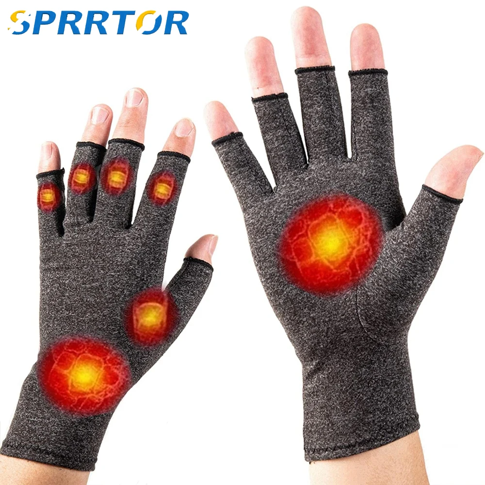 1Pair Arthritis Gloves for Women for Pain,Compression Arthritis Gloves,Fingerless Gloves for Computer Typing and Daily Work