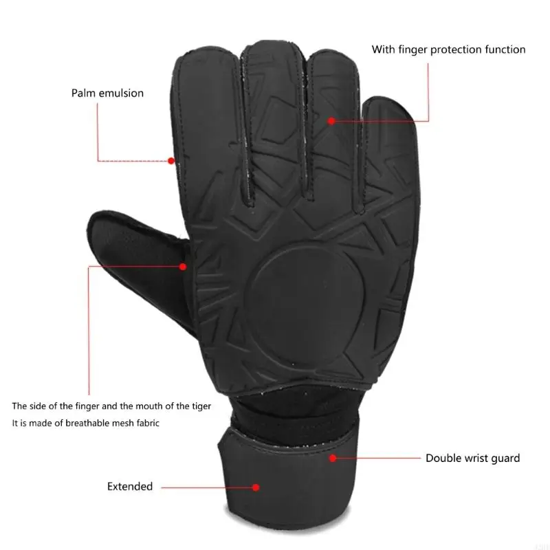 J2HE Glove Glove Guante fútbol Guantes agarre fuerte con protecciones dedo Guante protector látex sin látea para