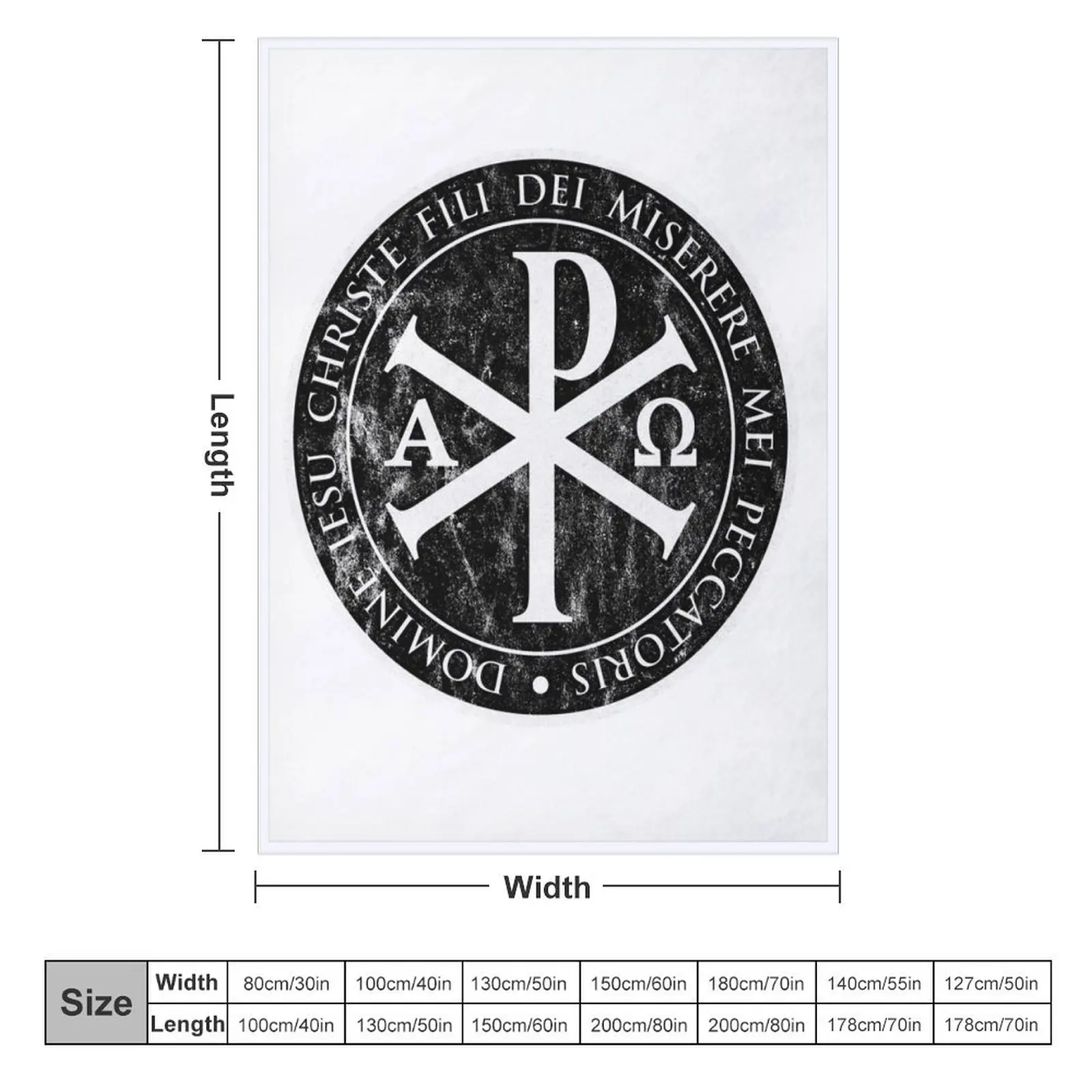 chirho, chi rho, christogram, jesus, IESU,CHRISTE black,gifts for catholics, Christian Gifts, cross, Throw Blanket