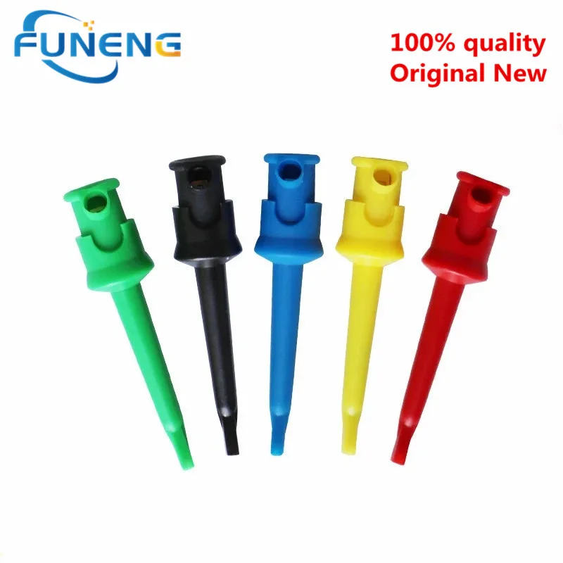 Multimeter Part Colorful Electrical Testing Hook Clip Grabber 5 color 2 Test Probe SMT / SMD Round Colored Single Hook Test Clip