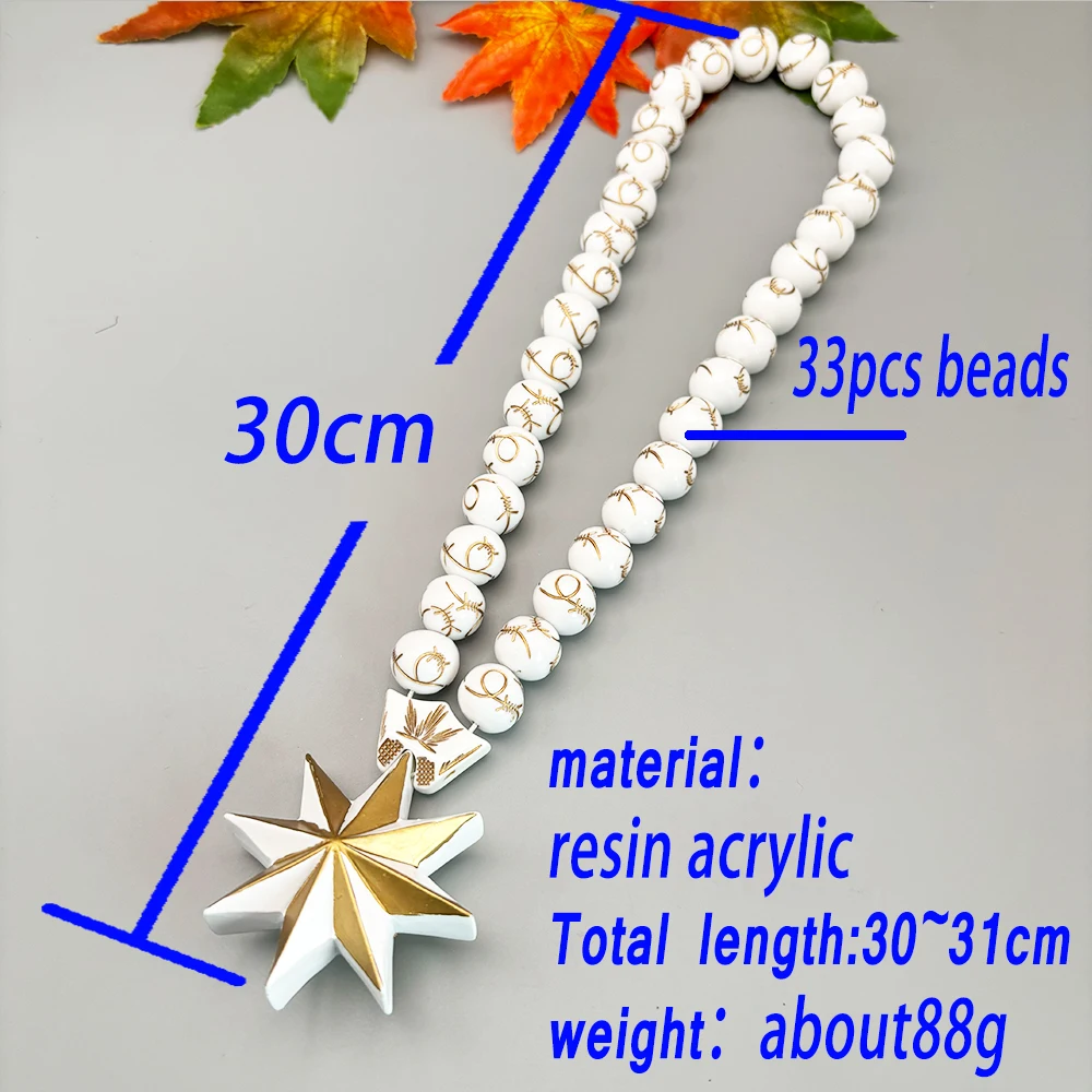 KC1016 Octagonal Star Resin Paintings  Exquisite Beads Decorate 3D Three-Dimensional Two-Color  Pendants White Gold Decoration