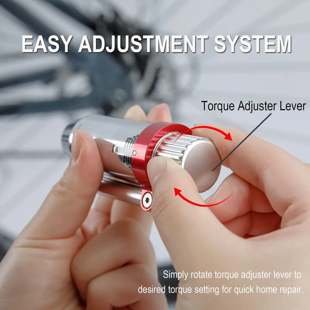 Portable Torque Wrench T-Shape Handle Torque Wrench 3-10 Nm Adjustable Drive Click Torque Wrench Set With Screwdrivers For Bike