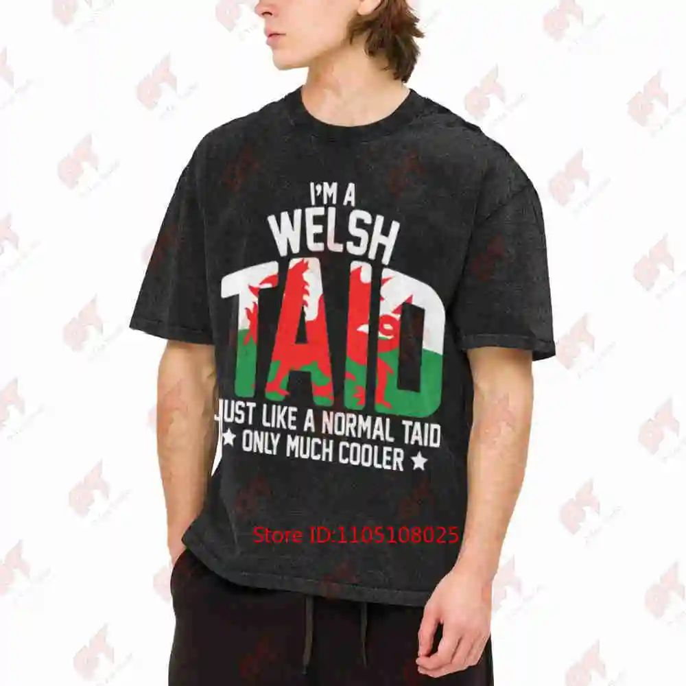 I'm A Welsh Taid Only Cooler Vintage Washed Tee Pure Cotton T-Shirt