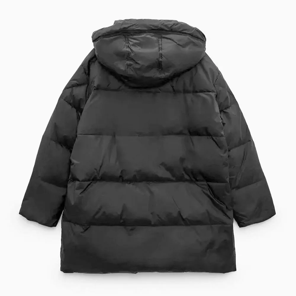 Imagem -04 - Inverno Feminino Casual Algodão para Baixo Puffer Jaqueta Feminina à Prova de Vento Quente Magro Preto Cabolsas 2023 Novo