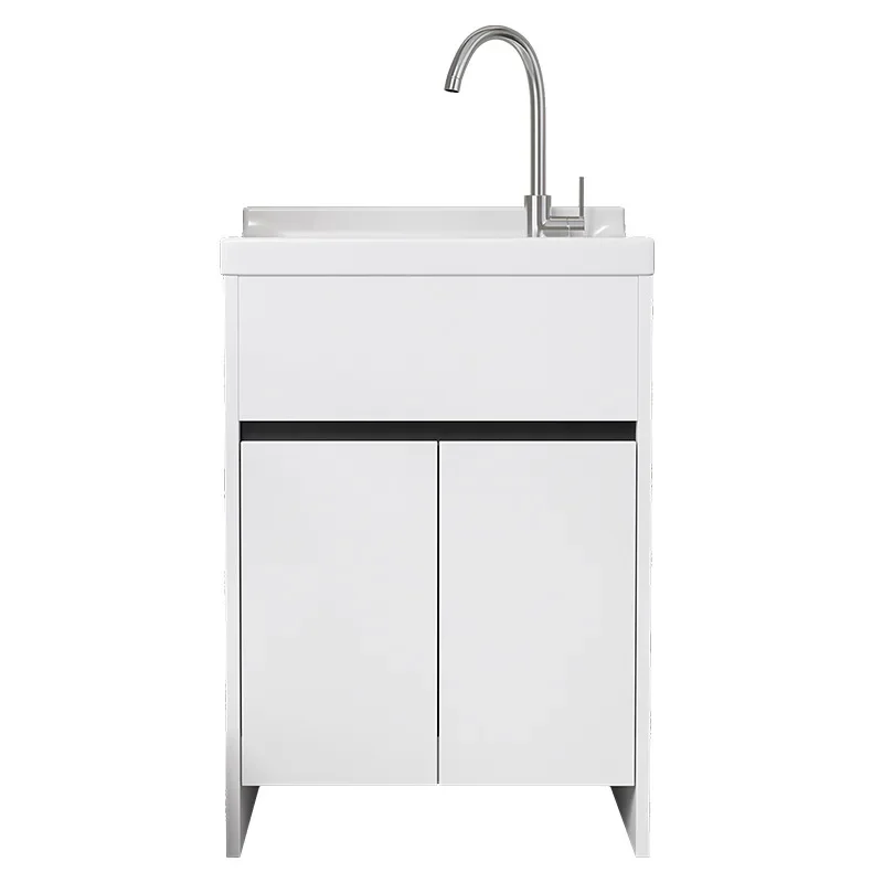 Balcony laundry pool Honeycomb aluminum laundry ceramic wash basin Large sink Small floor-to-ceiling deepening integrated
