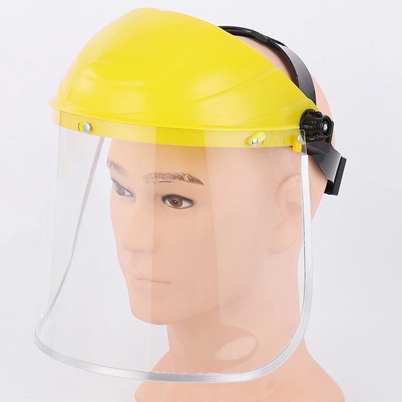 Visiera integrale trasparente di sicurezza per PC con schermo per gli occhi montato sulla testa cappello protezione per gli occhi maschera per il viso attrezzature per maschere per il viso da moto