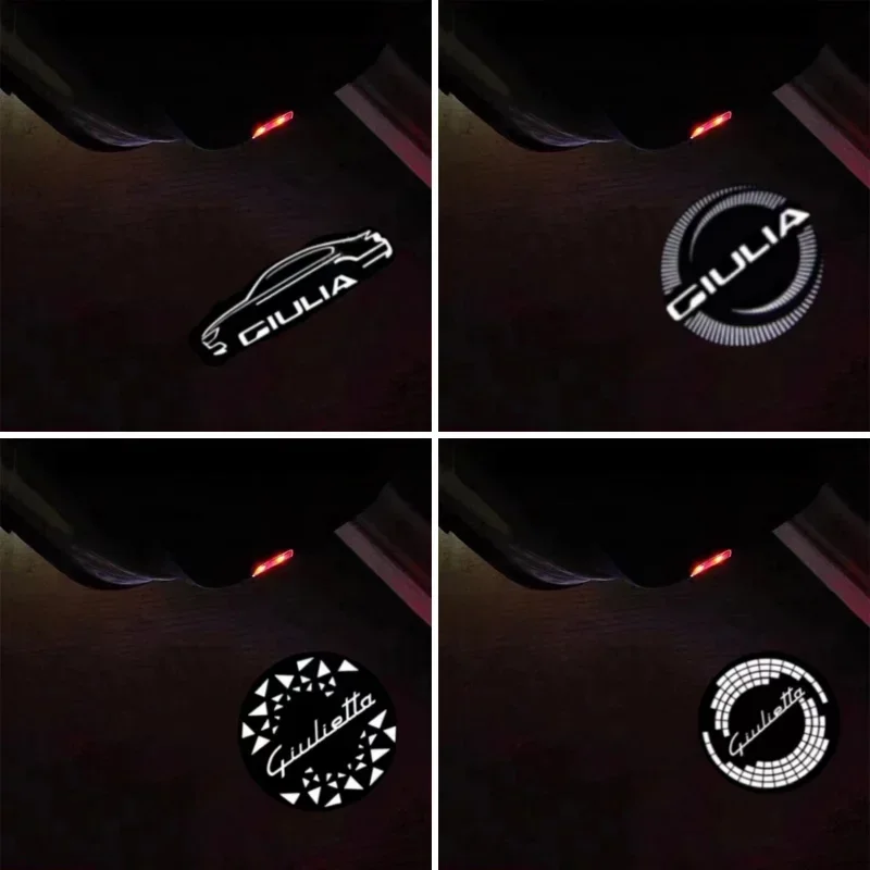 

2X Led Car Door Logo Projection For Alfa Giulia 2016-2023 Giulietta 2011-2023 Lamp Ghost Shadow Projector Emblem Lamps Car Goods