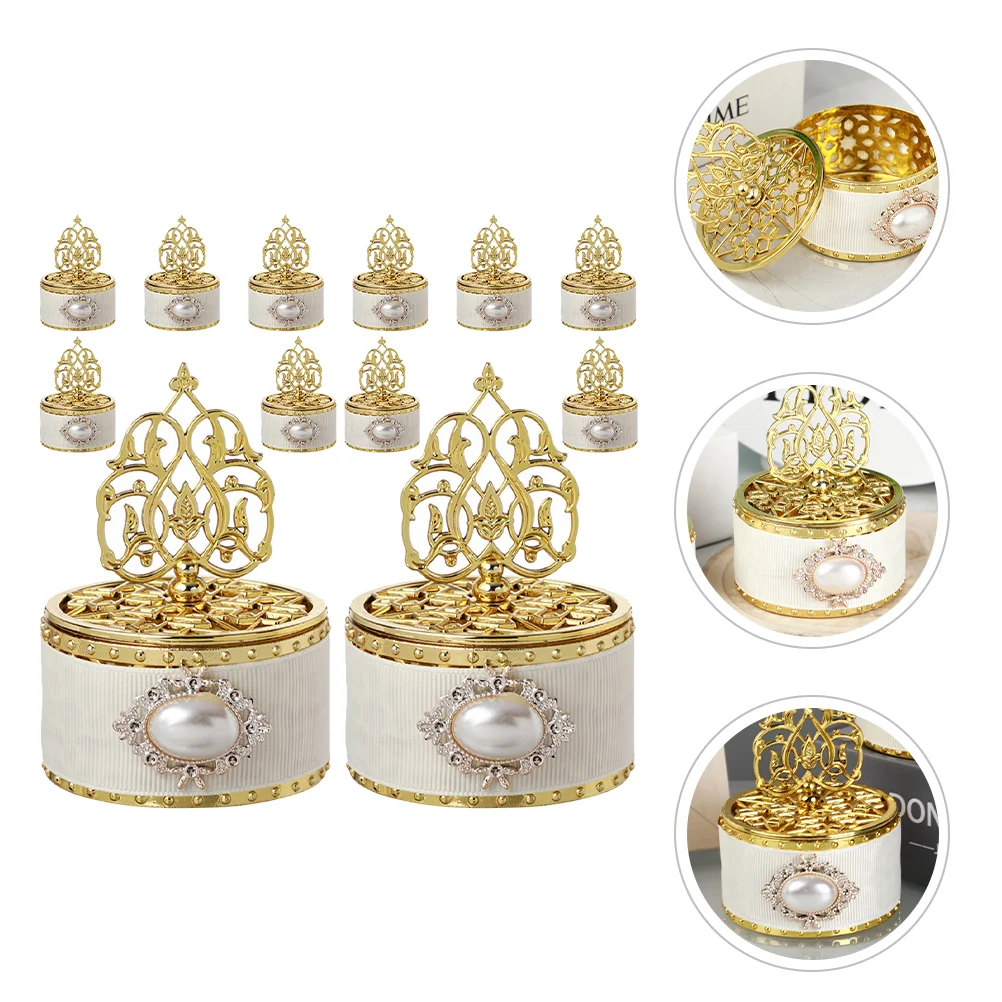 

12 Pcs Chocolate Boxes European Style Pearl Pagoda Candy Jar Party Container Bridesmaid