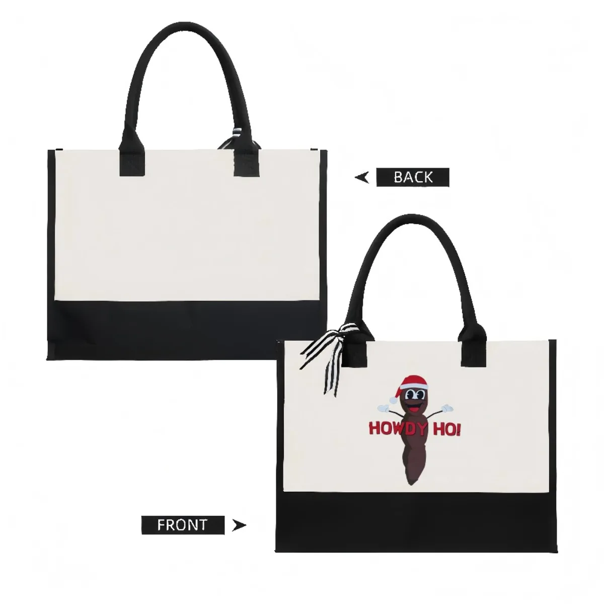 السيد هانكي، عيد الميلاد براز 2026 وصول جديد موضة عملية واسعة قابلة لإعادة الاستخدام حمل حقيبة نمط طباعة 2 لهجة الثقيلة كبيرة #2