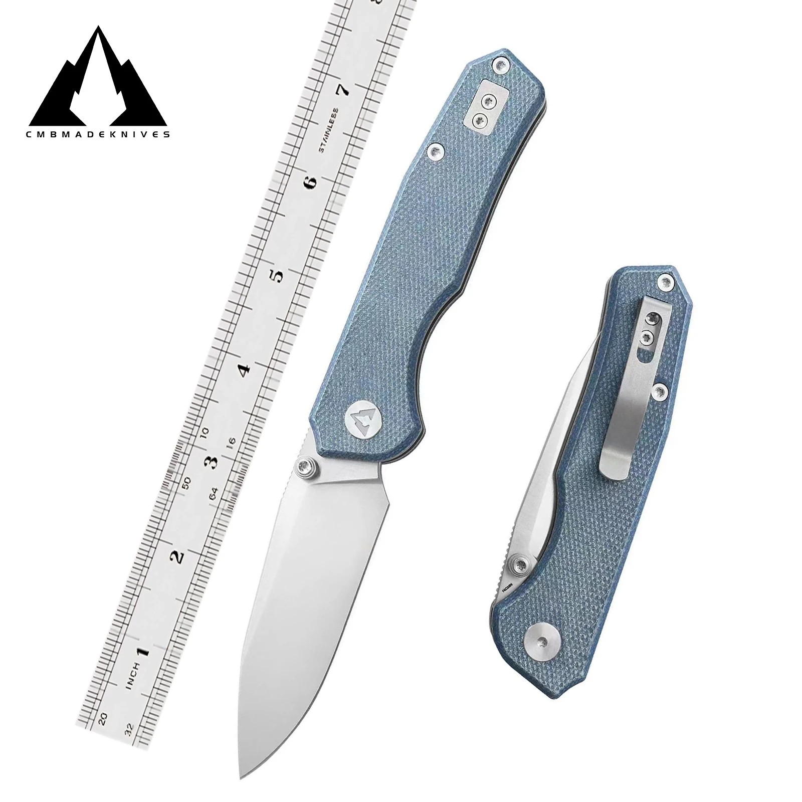 CMBMADEKNIVES Explorer Micarta Handle 14C28N Steel Blade Pocket Folding Tactical Survival Camping Outdoors Knife EDC CMB-18