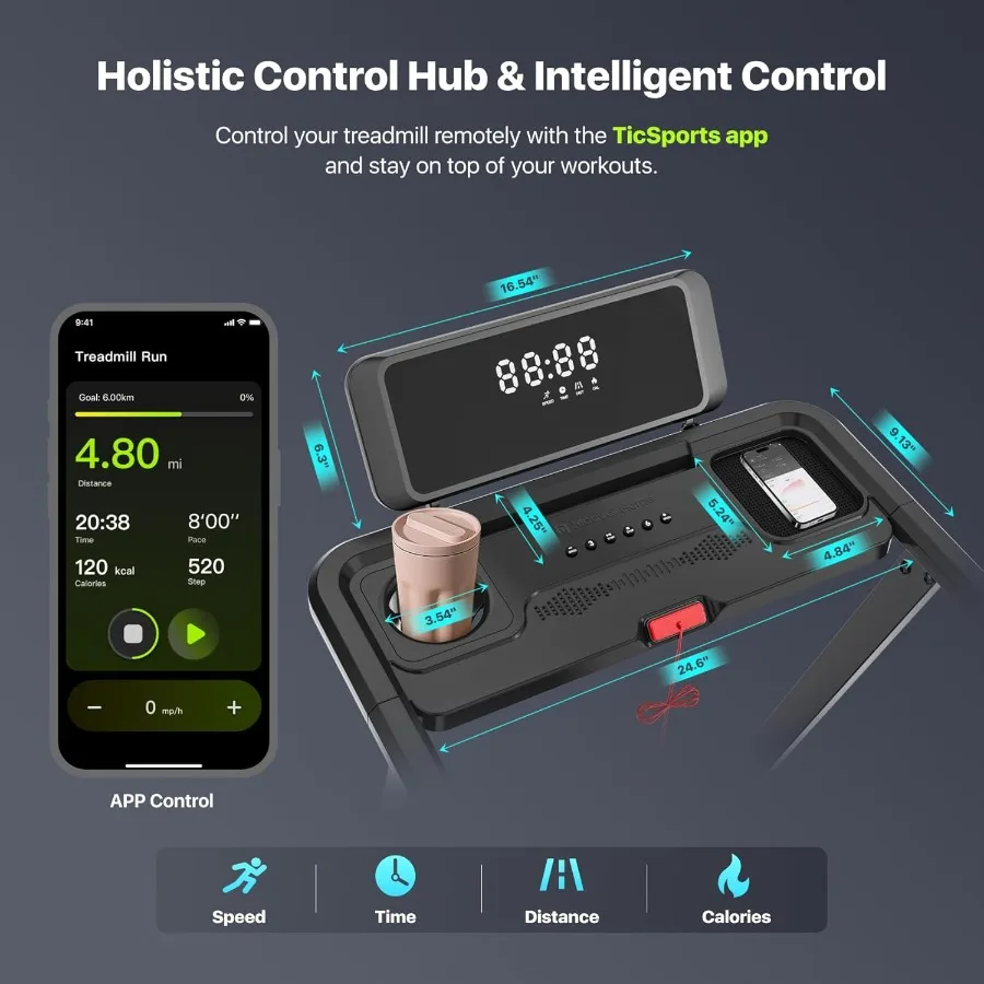 جهاز مشي مدمج محمول تحت المكتب للاستخدام في المكاتب المنزلية مع جهاز تحكم عن بعد بتقنية الذكاء الاصطناعي الذكي ودعم تكامل التطبيق #3