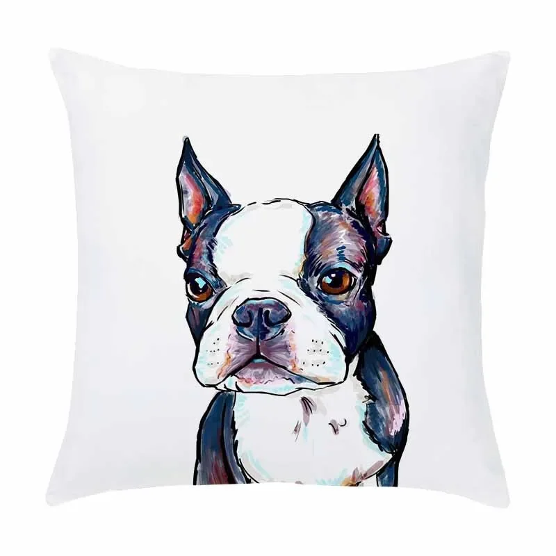 Aanpasbare Huis Vierkante Zachte Slaapbank Kussensloop Geschilderde Hond Decoratieve Cartoon Puppy