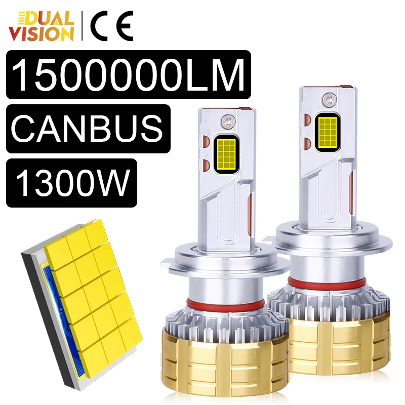 

1500000LM H7 H4 H11 Светодиодные фары CANBUS H1 9005 HB3 9006 HB4 H8 H9 9012 HIR2 30PCS CSP CHIP Автомобильные фары 1300 Вт 12 В 24 В Противотуманные фары