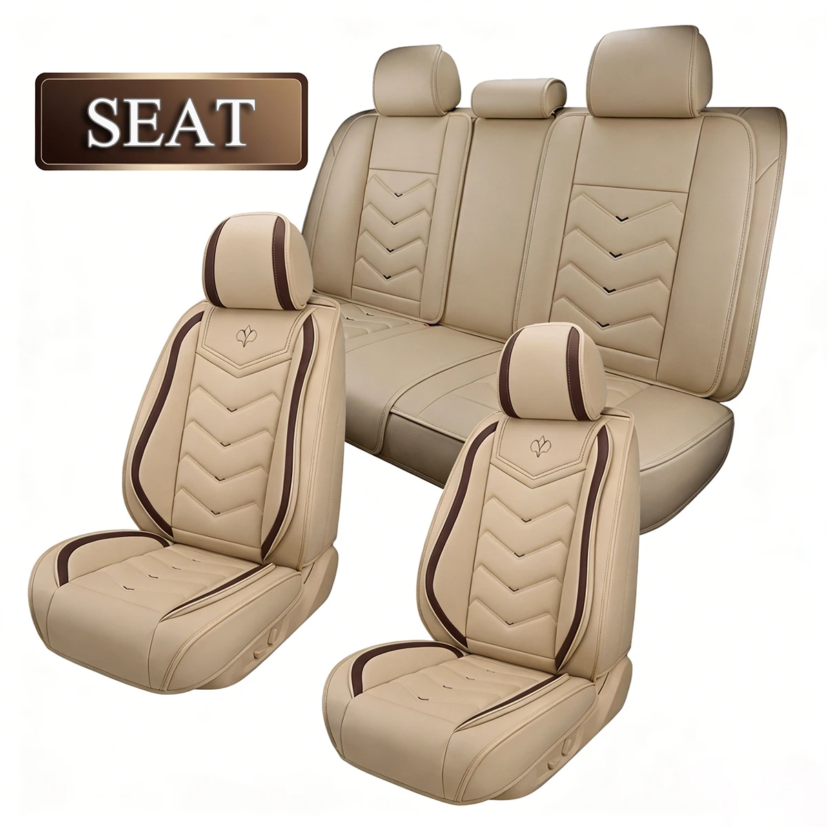 Housses de Siège Auto Complètes en Cuir, pour SEAT Leon, Ibiza, Arona, Ateca, Tarraco, Cupra Formentor, 4 Saisons Compatibles Avant Arrière, Design Antidérapant, Respirant et Résistantes Avec Installation Facile