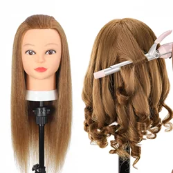 100% Real Hair Mannequin Head With Human Hair Hairdresser Cosmetology Mannequin Manikin Training Practice Styling Doll Head