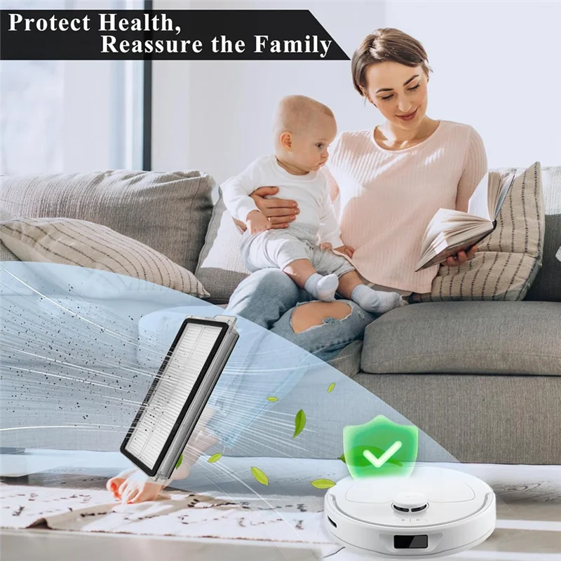 فلتر HEPA بديل من ABUS لأجزاء مكنسة Roborock Qrevo S/Qrevo Curve/Qrevo Pro/Qrevo Plus/Qrevo Maxv/Qrevo Edge