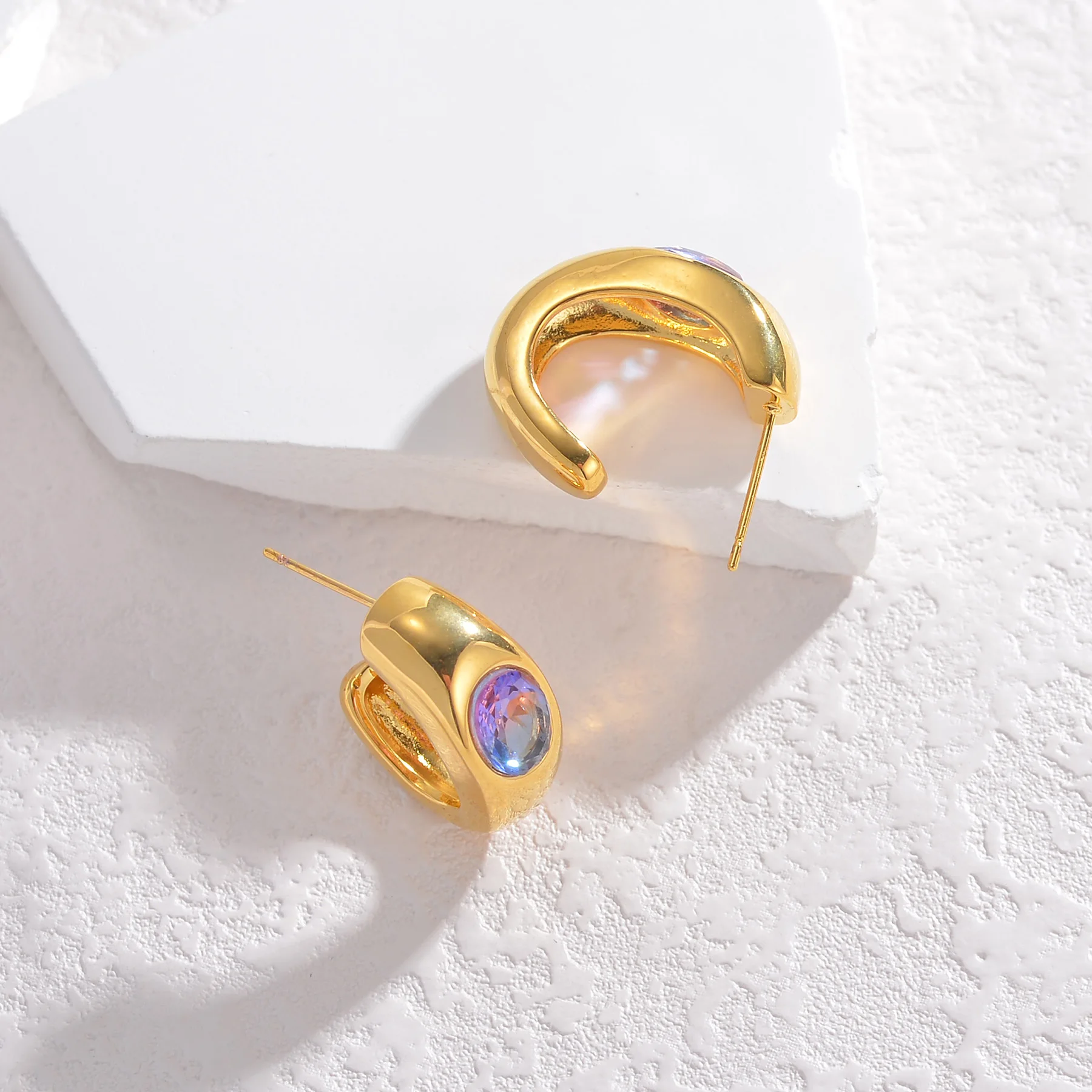 Temperament Elegant Fashion Stainless Steel Earrings for Women 18K Gold Plated Natural Shell Jewelry Wedding Party 2024 Trend