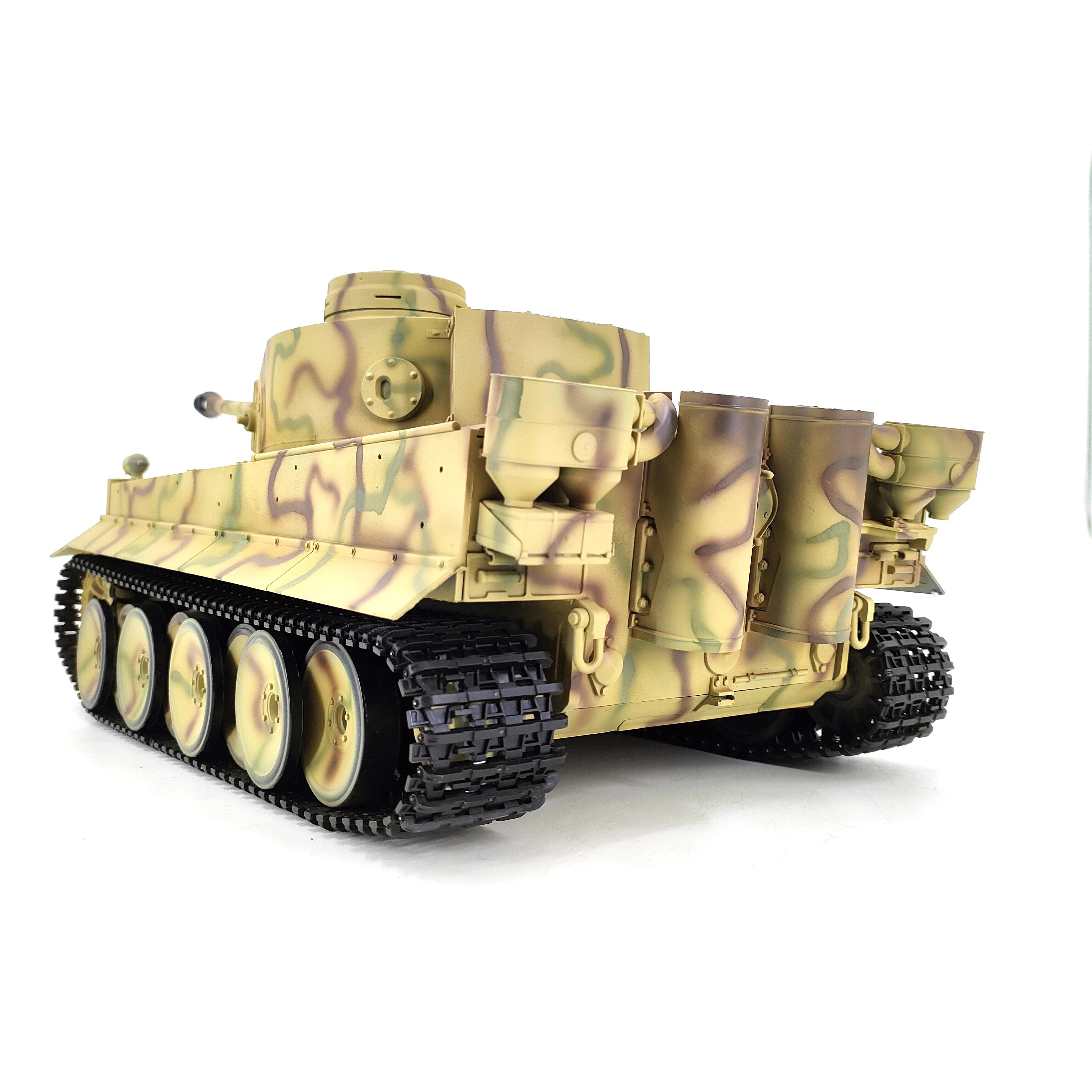 COOLBANK RC Tank 1:16 Alemão Tiger I Battle RC Tanques 360 °   Torreta 2400 rpm Motor Shooting BB Smoke Controle Remoto Tanque Modelo 3818