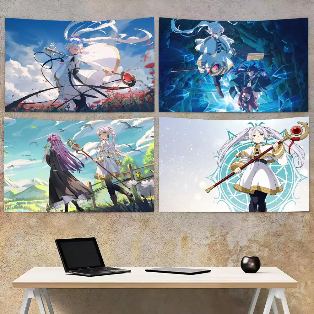 Anime Frieren Beyond Journeys End Tapestry Microfiber Tapestry Wall Hanging Decor for Bedroom Living Room Home Outdoor Festival