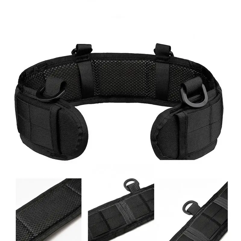 Battle Belt Outdoor Field Girdle Belt Quick-Release Combat Waist Hip Support Padded Tool Work Belt Patrol Nylon Protective Belt