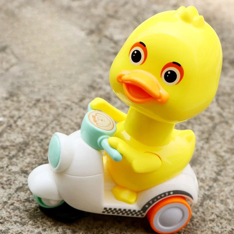 Yellow Duck Toy Press Type Children's Baby Inertia Mini Motorcycle Car No Battery Required Toys for Kids 2 To 4 Years Old