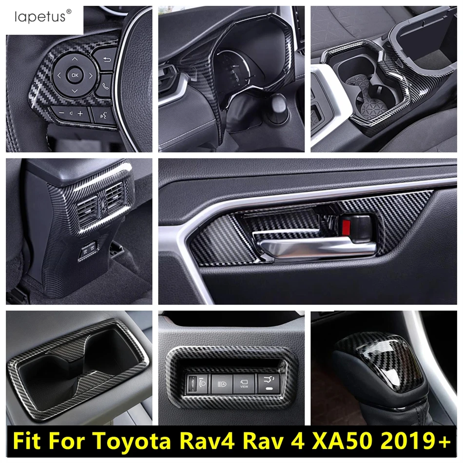 

Car Gear Shift Head / Middle Air AC Outlet / Steering Wheel Frame Cover Trim Accessories For TOYOTA RAV4 RAV 4 XA50 2019 - 2024
