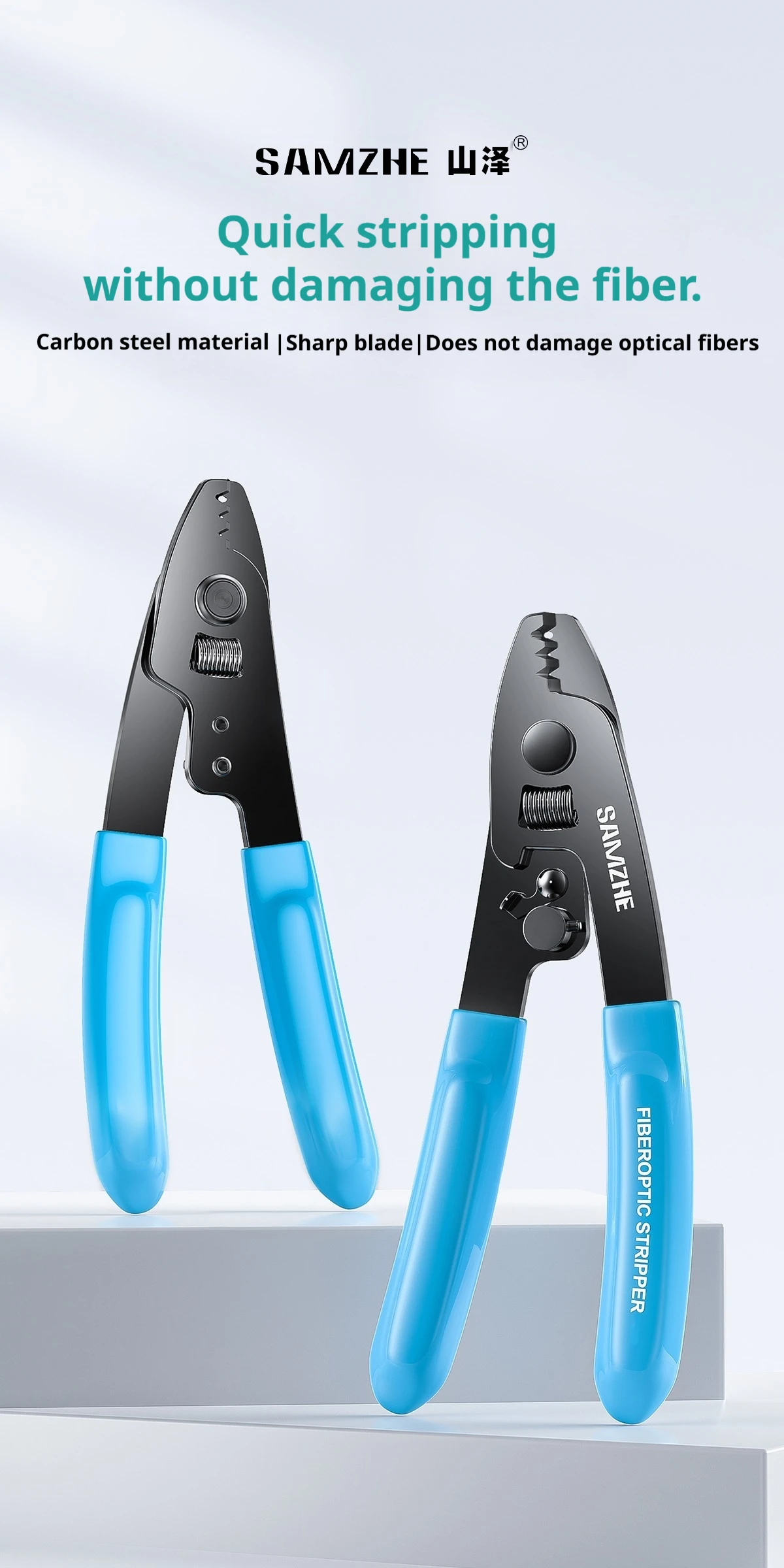 SAMZHE Miller-Klemme Hochpräziser Glasfaser-Abisolierer Dreiport-Kabelabisolierer Nano-Klemme FTTH Glasfaser-Kaltspleißwerkzeug – Detail 1