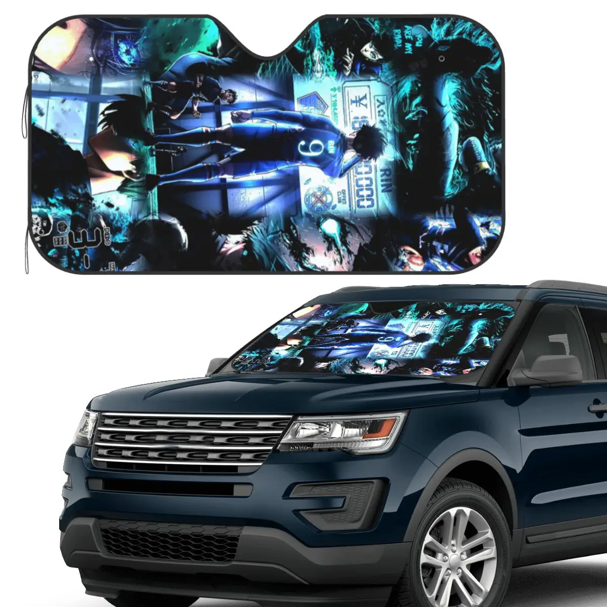

Rin Itoshi Blue Lock Football Sunshade Windscreen Car Front Windshield Window Sun Visor Accessories Covers