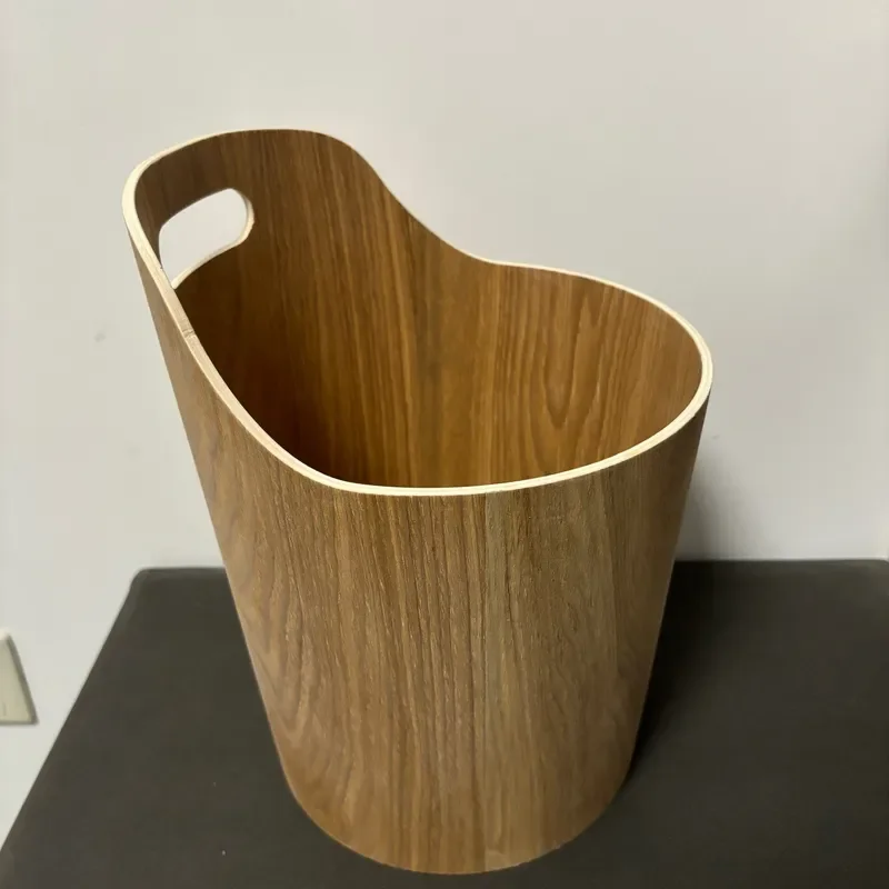 Nordic Simple Style Wooden Trash Can Solid Wood Storage Bucket for Household Commercial Use Living Room Bedroom Office Table