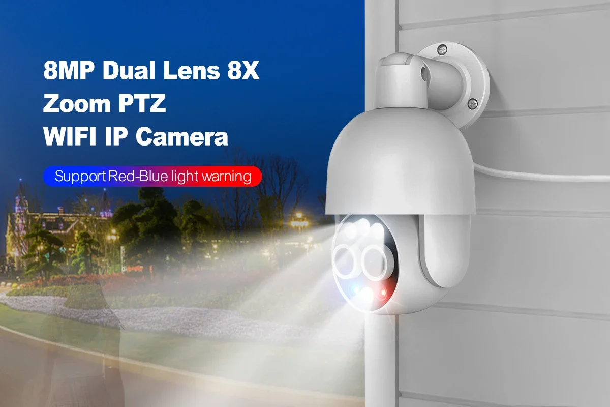 Techage hd 8mp poe ip kamera smart ai überwachungs kamera outdoor audio dual objektiv cctv video sicherheits überwachungs system nvr kit